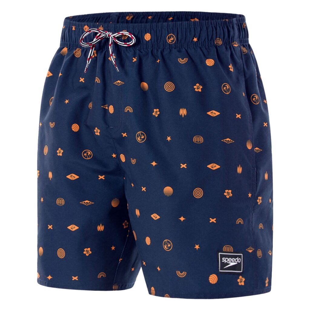 Speedo Printed Leisure 16" zwemshort heren navy/oranje