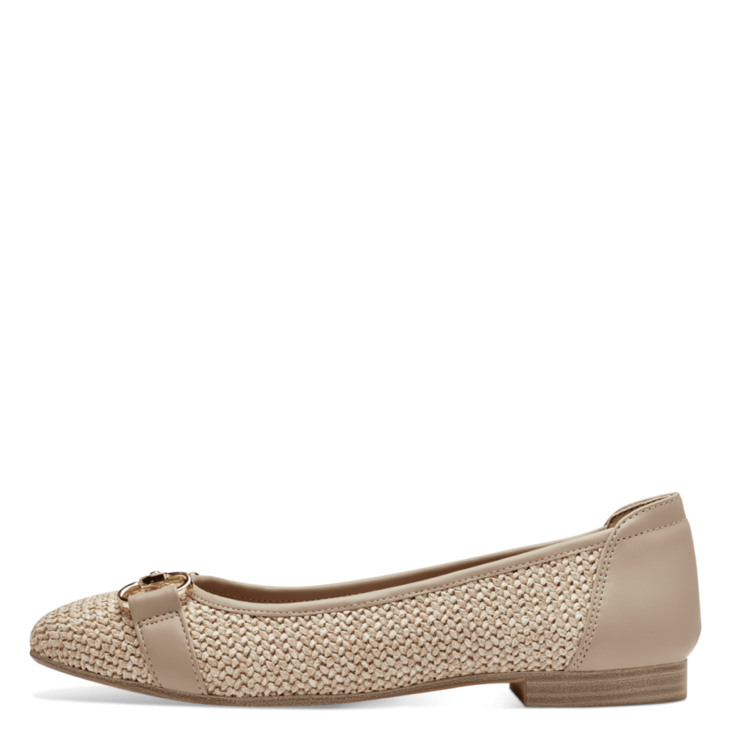 Tamaris ballerina's textiel taupe