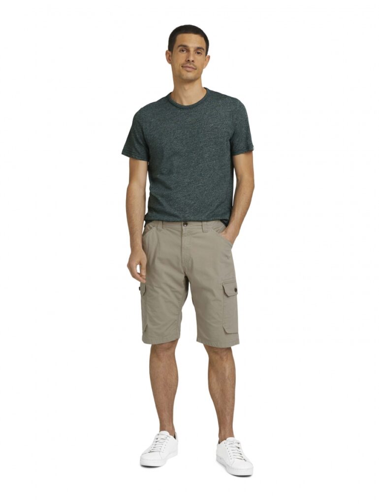 Tom Tailor cargo Short with add-on denim Man chinchilla