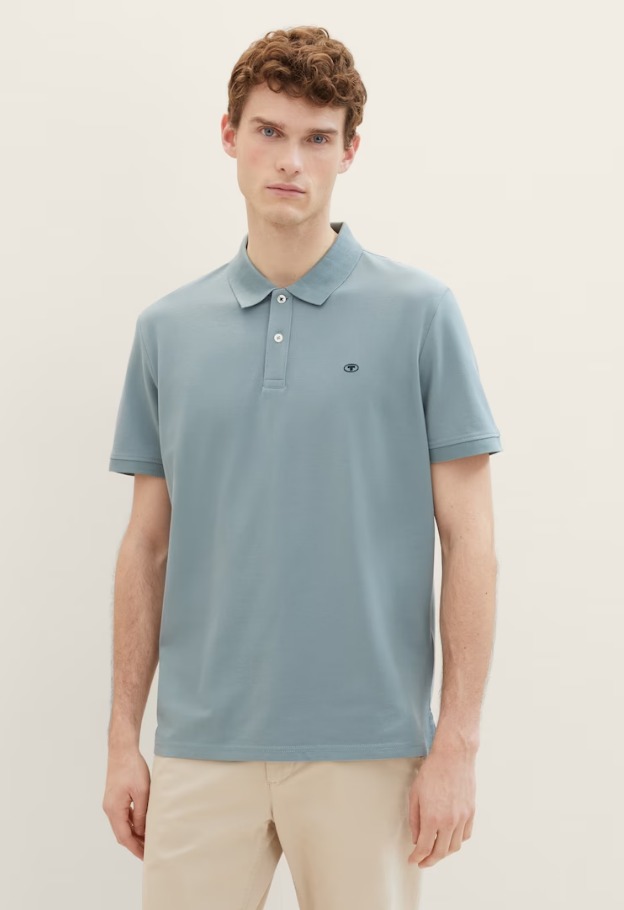 Tom Tailor Basic Polo heren grey mint