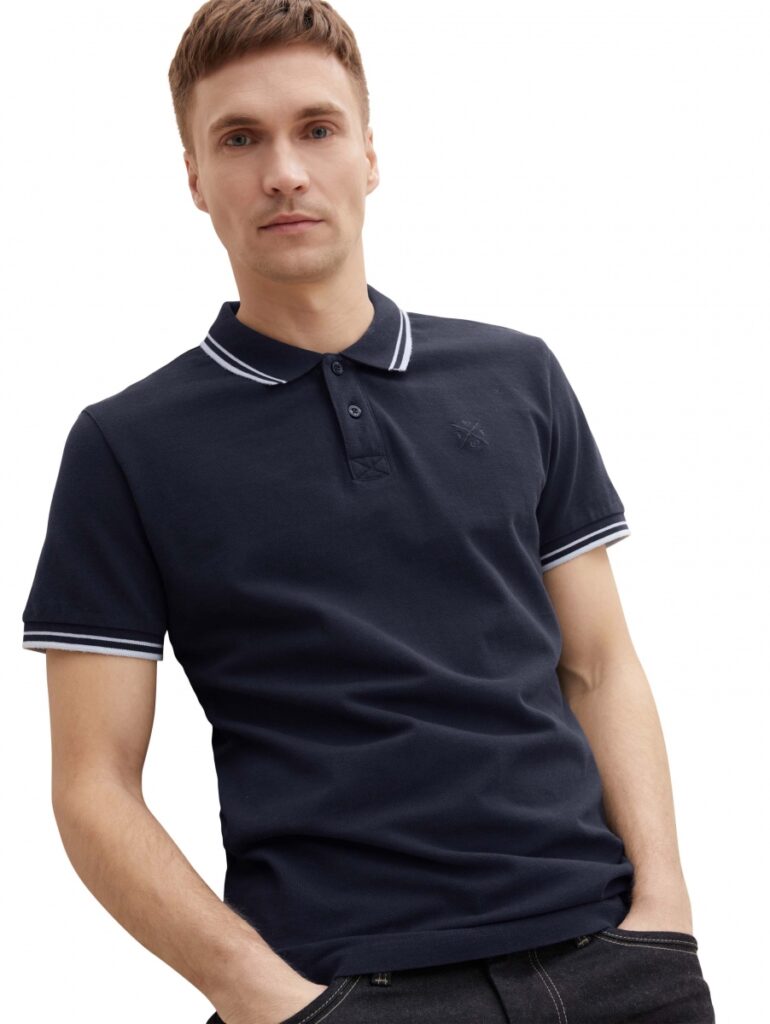 Tom Tailor Poloshirt in effen kleuren blauw