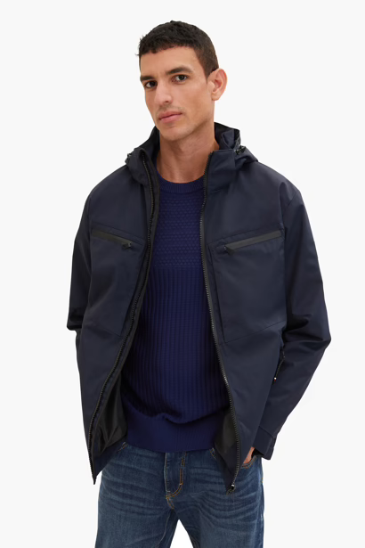 Tom Tailor outdoor regenjas met kap sky captain blue