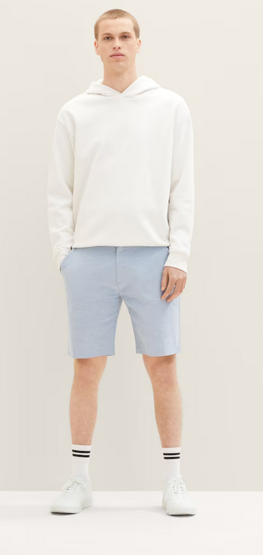 Tom Tailor chino short regular blue white dobby