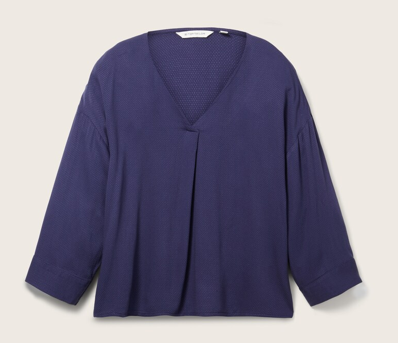 Tom Tailor Blouse V-Neck Atlantic Ocean blue