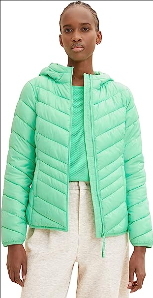 Tom Tailor lichte puffer jas met kap strong green