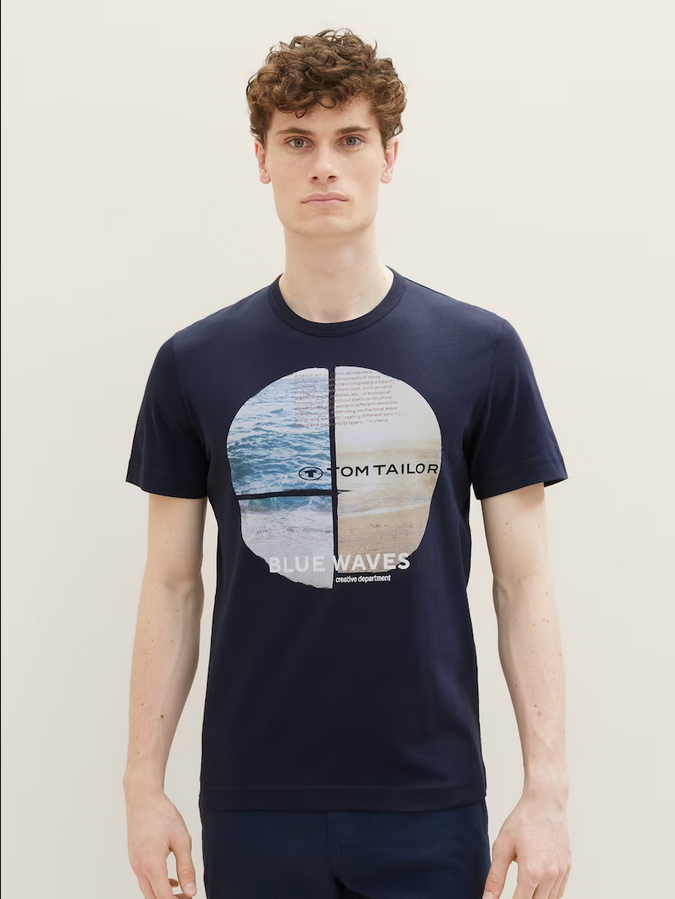 Tom Tailor T-Shirt met Fotoprint sky captain blue