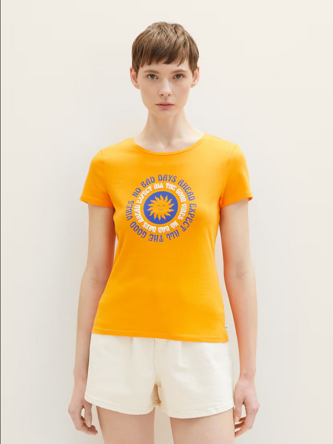 Tom Tailor T-Shirt met print oranje