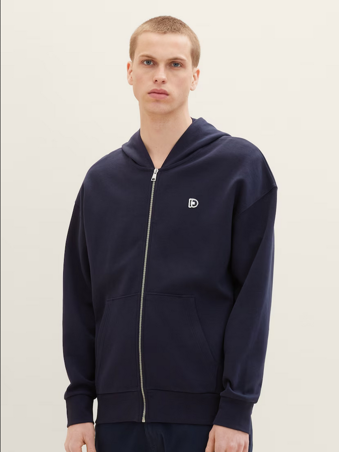 Tom Tailor relaxed hoody met rits sky captain blue