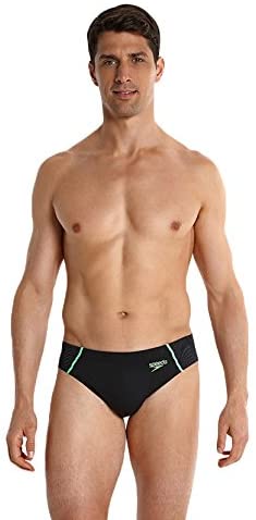 Speedo Mannen Fit Printed zwembroek Brief Fluorescent Groen