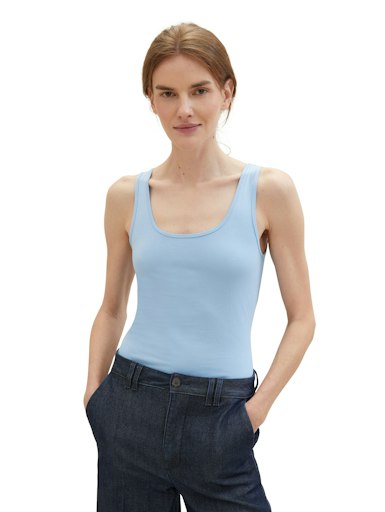 Tom Tailor Basic Top light fjord Blue