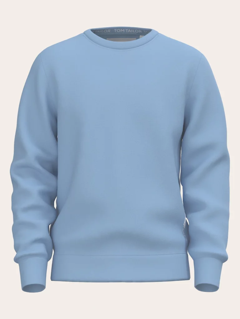 Tom Tailor trui printed crewneck sky captain blue