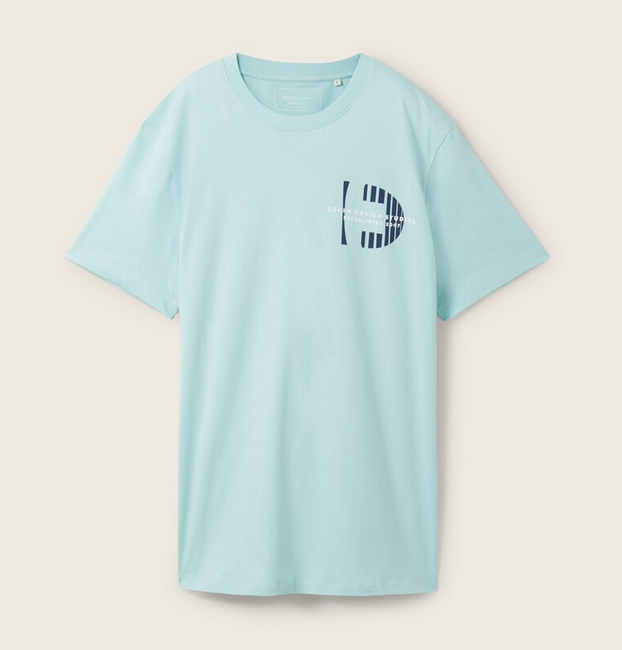 Tom Tailor printed t-shirt Team pastel turquoise