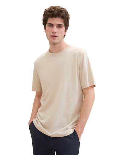 Tom Tailor basic T-Shirt heren ronde hals beige