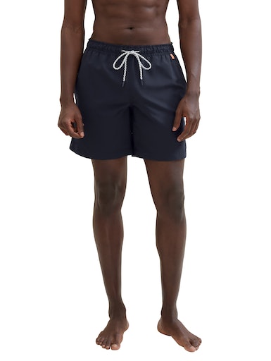 Tom Tailor zwemshort met elastische tailleband en koord blauw