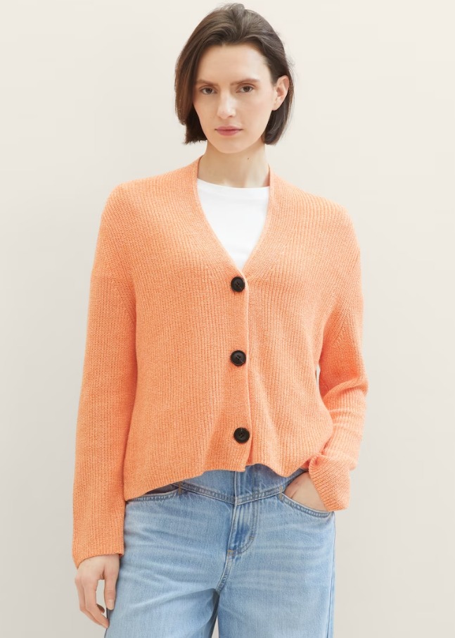 Tom Tailor cardigan v-neck oranje