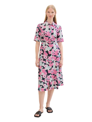 Tom Tailor jurk pink met bloemenmotief