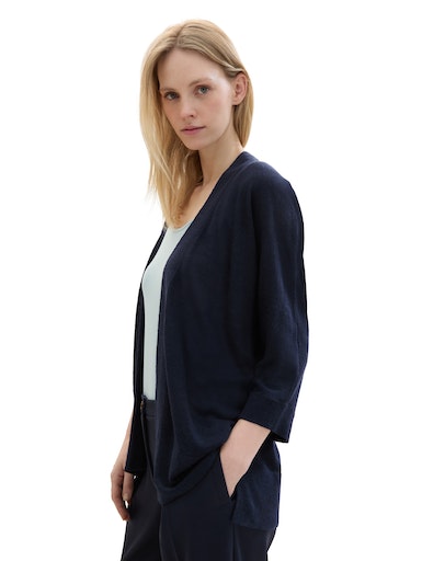 Tom Tailor open cardigan sky captain blauw