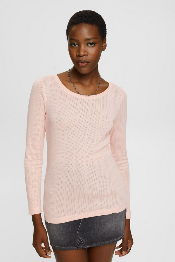 Esprit Opengewerkte longsleeve T-Shirt BLUSH