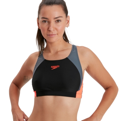 Speedo Colourblock Splice bikini zwart/grijs