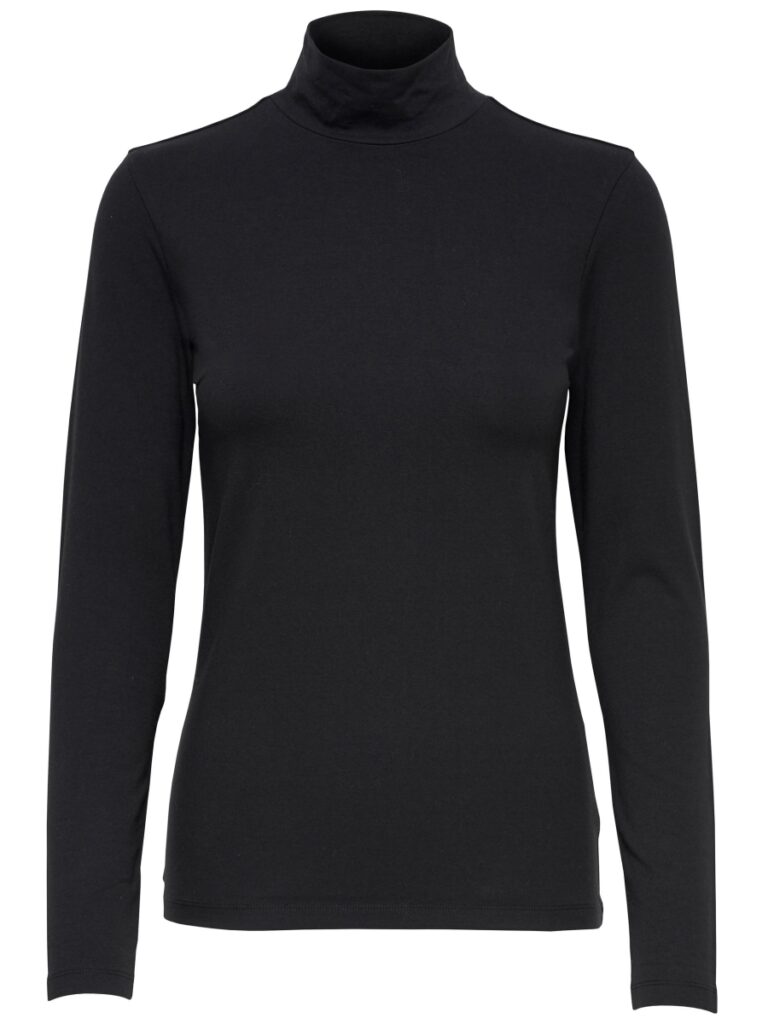 JDY AVA Lange mouw basic TURTLENECK T-Shirt zwart