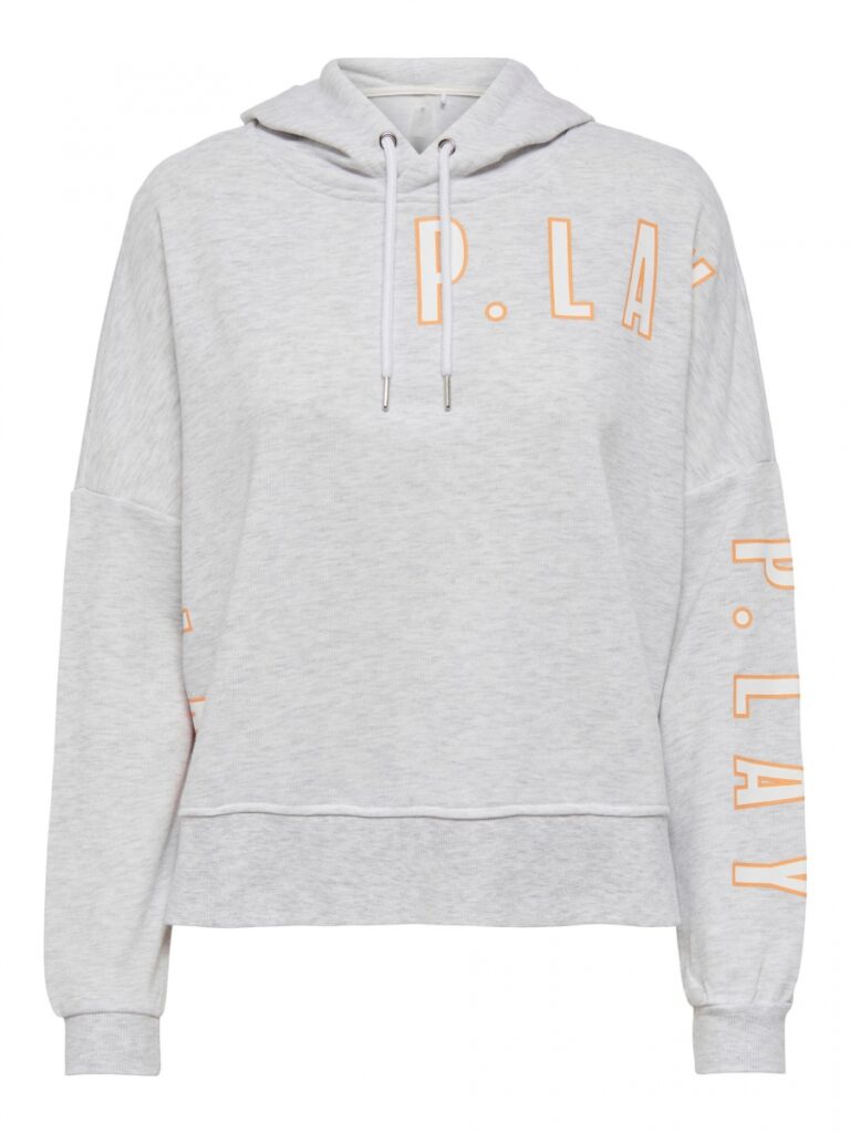 Only Play jogging vest hoodie met kap grijs & logo