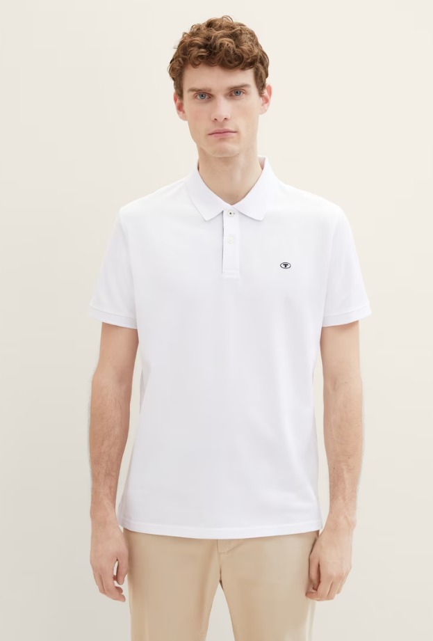 Tom Tailor Basic Polo heren wit