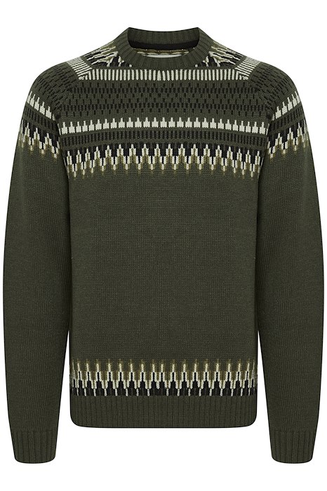 Blend Pullover groen met motief deep depths