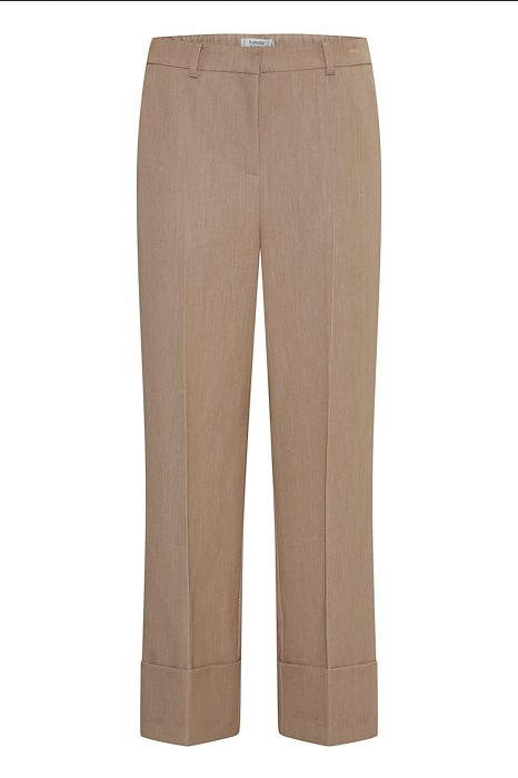 b.young ELLAN CUFF PANTS - HEAVY WOVEN beige