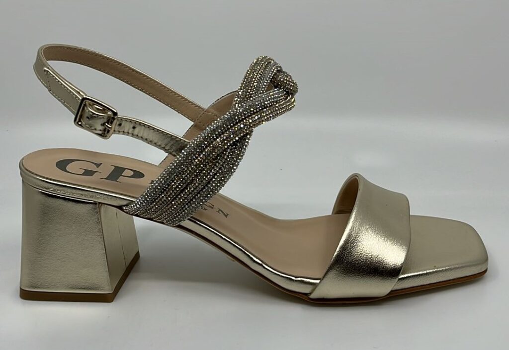 Pasquini sandalen goud met strass & hoge hak