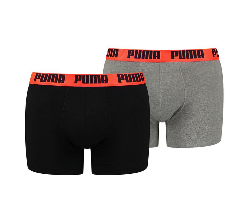 PUMA BASIC BOXER 2P mid grey ultra orange combo