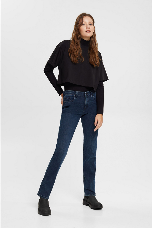 Esprit Mid-rise stretchjeans BLUE BLACK