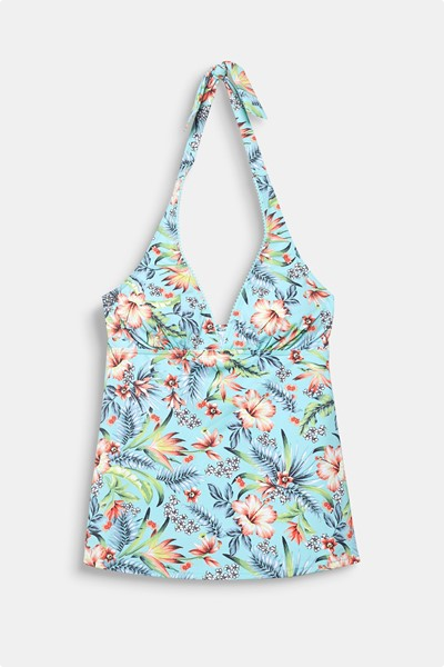 Esprit Gewatteerde tankini met print en haltermodel TURQUOISE