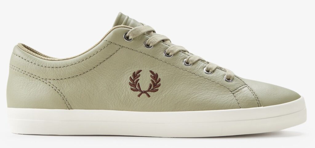 Fred Perry Baseline tennisschoen in leer warm grijs