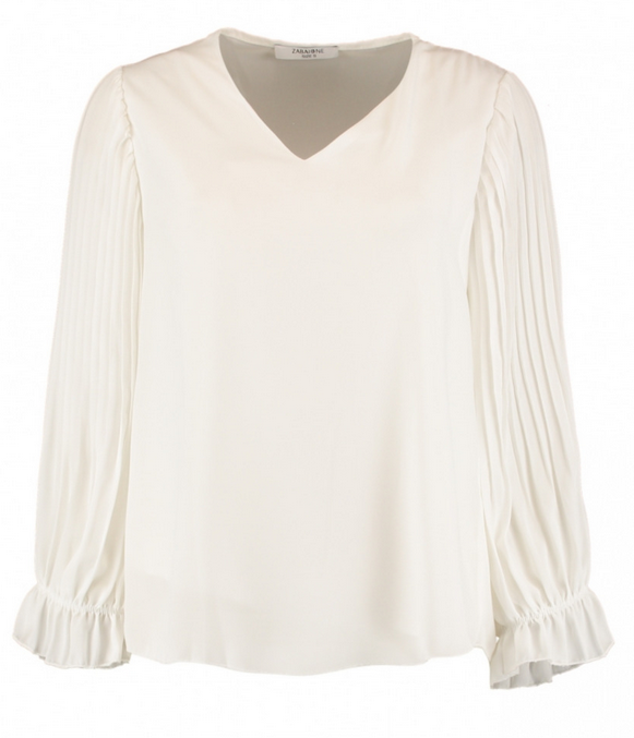 Zabaione blouse plooieb offwhite