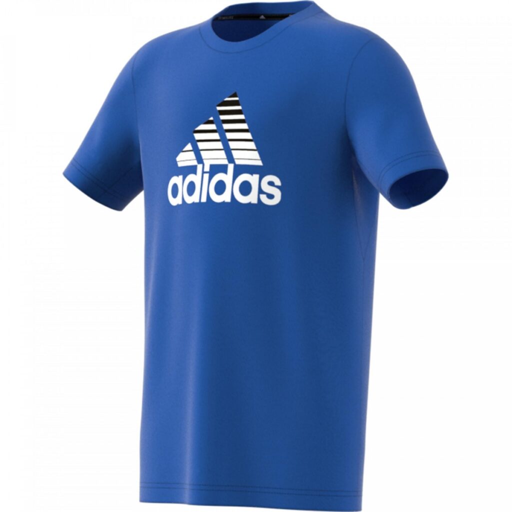 T-shirt 3 stripes, korte mouwen kids blauw