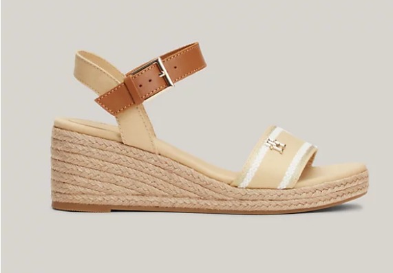 Tommy Hilfiger Sandaal MET BLOKHAK EN Touwdetail beige