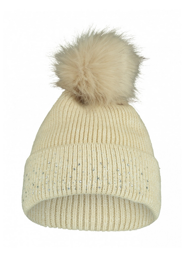 Zabaione Beanie - beige met glitters