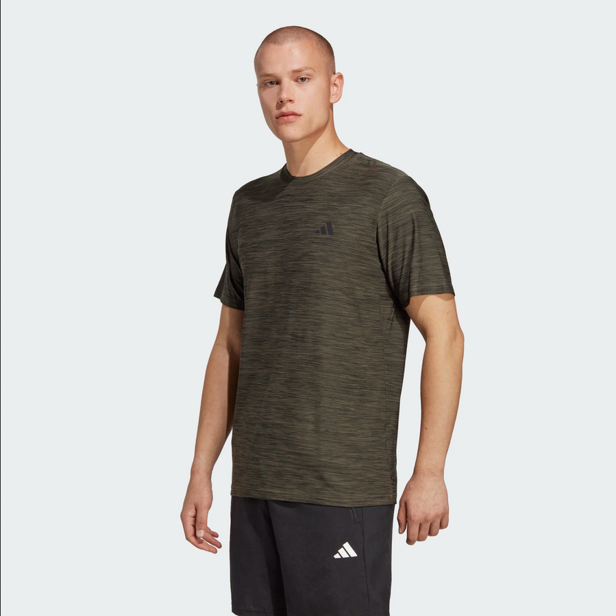 Adidas T-Shirt heren khaki/zwart