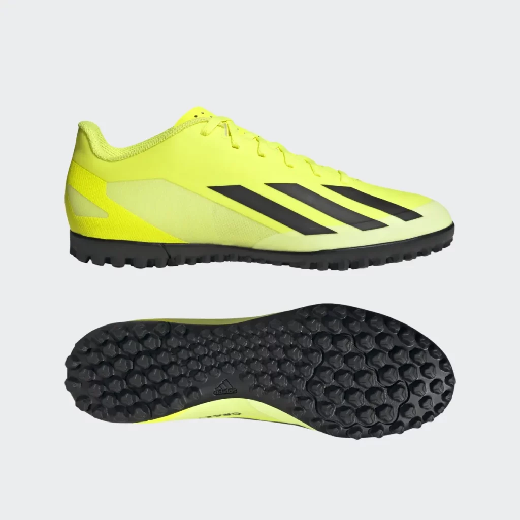 Adidas voetbalschoenen X CRAZYFAST CLUB kunstgras fluo geel