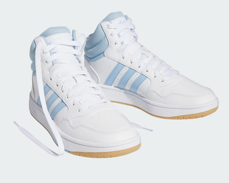 Adidas HOOPS 3.0 MID dames wit/blauw