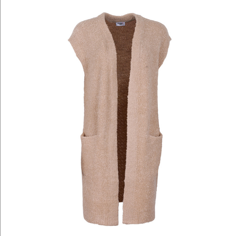 She goes LaLa Tobke gilet V-hals beige