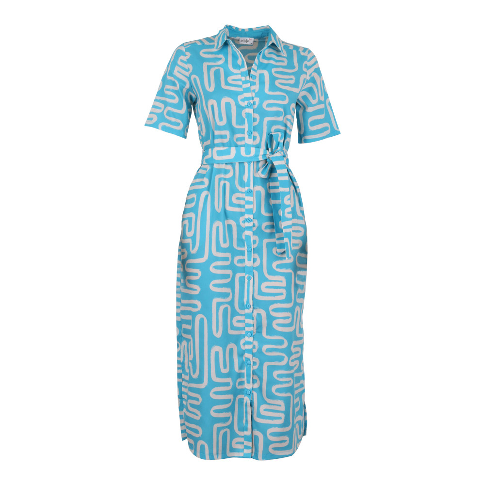 She Goes LaLa kleed met Polo-hals Tina turquoise