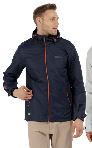 Regatta ademend jasje met kap wind/waterdicht navy