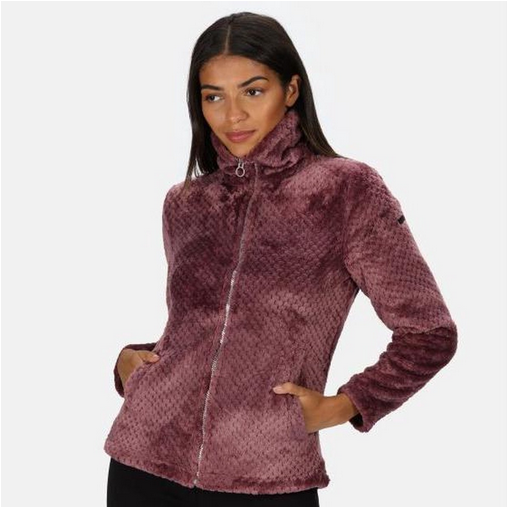 Regatta Hermilla velours Fleece met rits Dames, Outdoorjas roze