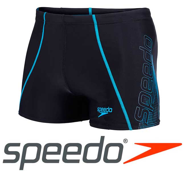 Speedo zwem boxer heren logo zwart/blauw