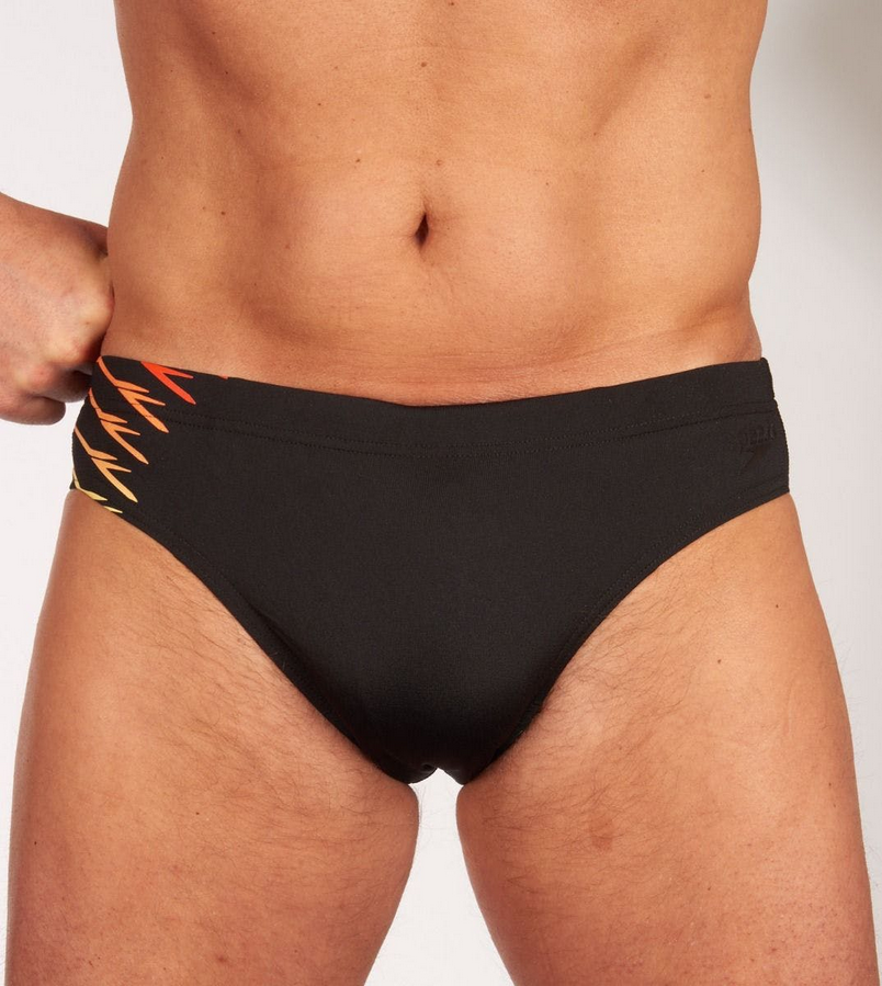 Speedo zwem brief Tech panel zwart/oranje