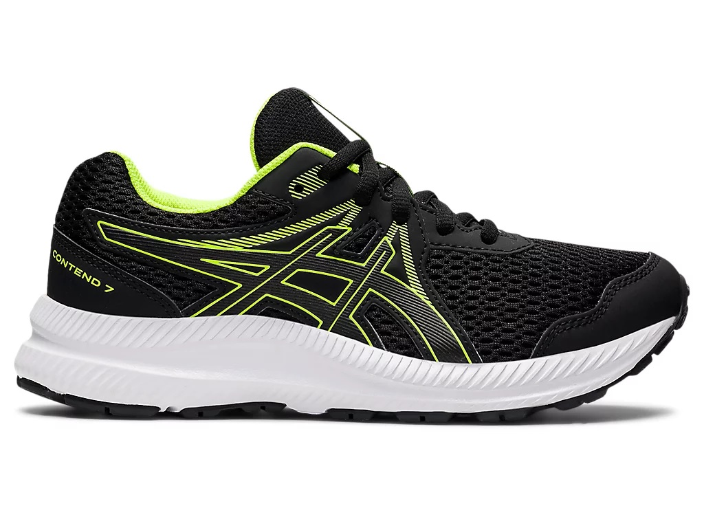 Asics CONTEND™ 7 GS Black/Hazard Groen veter