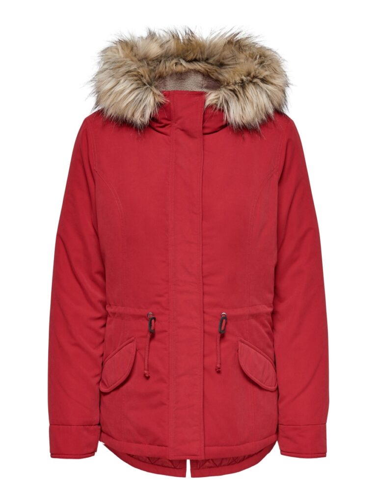 Only Play Newlucca Fur parka met kap chili pepper