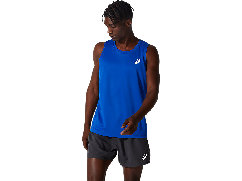 Asics Tanktop SINGLET running heren blauw