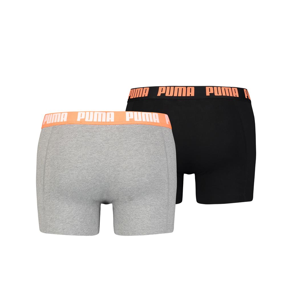 PUMA BASIC BOXER 2P grey melange / lemon combo